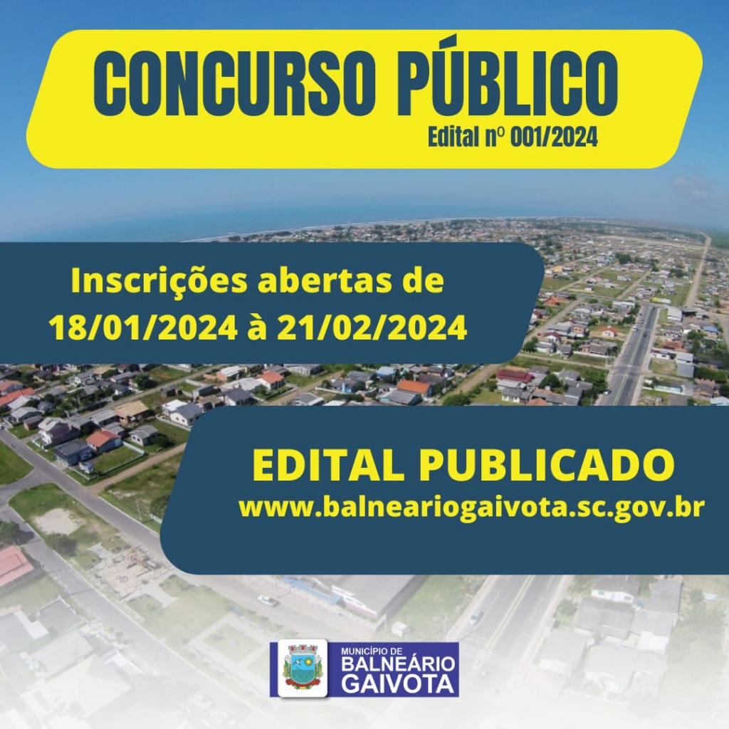 Prefeitura de Balneário Gaivota lança Edital para Concurso Público